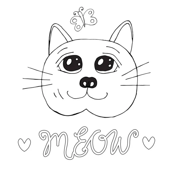Cartoon macska a kifestőkönyv vagy oldalak — Stock Vector