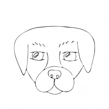 Vektör boyama sayfa anahat karikatür köpek boyama kitabı için ki