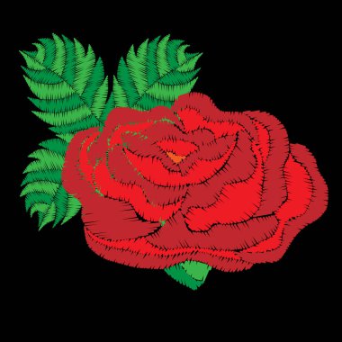 Çiçek nakış dikiş taklit.