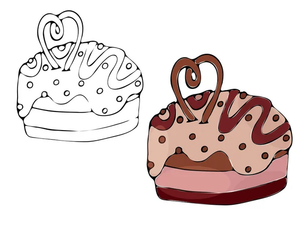 Produits de boulangerie à coloration isolée vectorielle, dessert — Image vectorielle