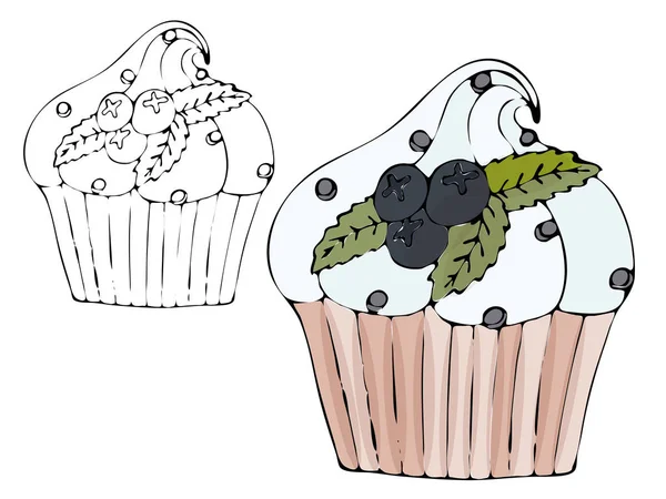 Vector geïsoleerde kleuren bakkerijproducten, dessert — Stockvector