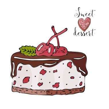 Vektör izole kek veya cupcake, tatlı boyama