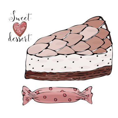 Vektör izole kek veya cupcake, tatlı boyama