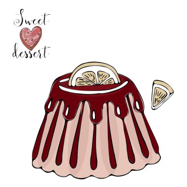 Vektör izole kek veya cupcake, tatlı boyama