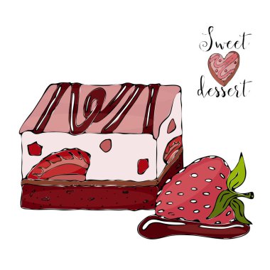 Vektör izole kek veya cupcake, tatlı boyama