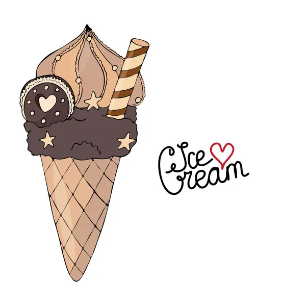 Crème glacée colorée vectorielle isolée sur fond blanc — Image vectorielle