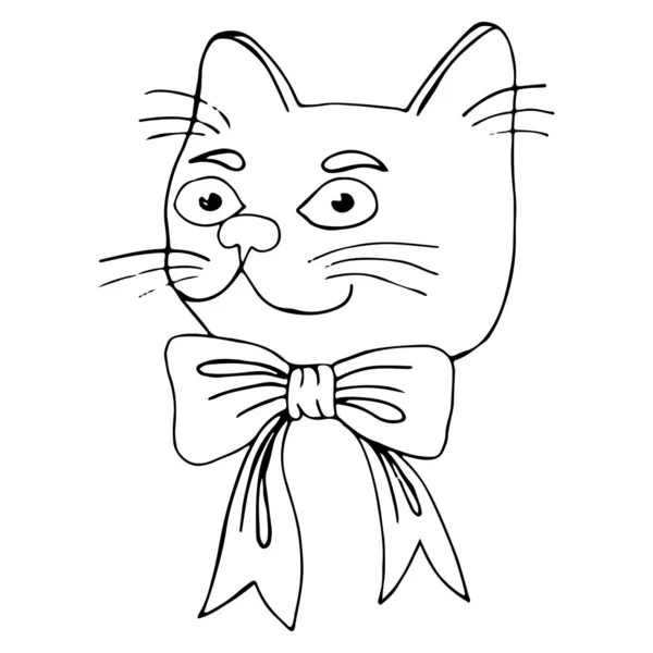 Gato de dibujos animados para colorear libro o páginas — Vector de stock