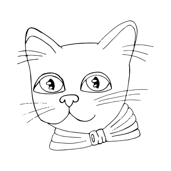 Tecknad katt för målarbok eller sidor — Stock vektor