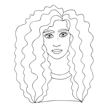 Boyama için güzel bir kız portre