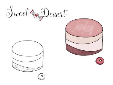 Beyaz arka plan üzerinde şeker ile Vektör izole tatlı