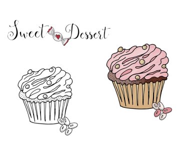 Beyaz arka plan üzerinde şeker ile Vektör izole tatlı