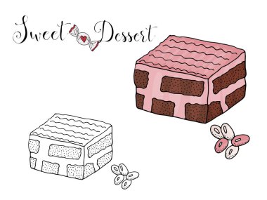 Beyaz arka plan üzerinde şeker ile Vektör izole tatlı