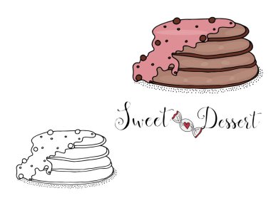 Beyaz arka plan üzerinde şeker ile Vektör izole tatlı