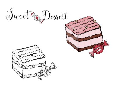 Beyaz arka plan üzerinde şeker ile Vektör izole tatlı