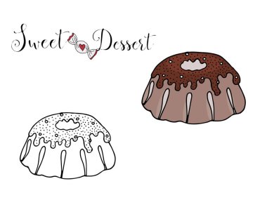 Beyaz arka plan üzerinde şeker ile Vektör izole tatlı