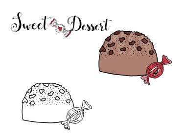 Beyaz arka plan üzerinde şeker ile Vektör izole tatlı