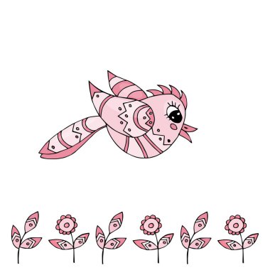 Farklı kart veya sayfalar için karikatür renkli kuş