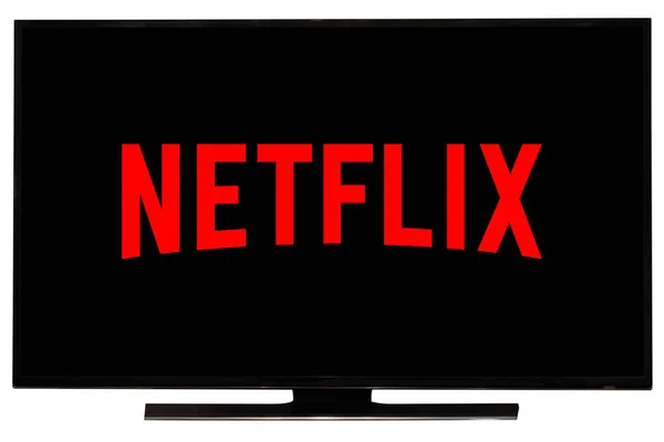 Logo Netflix Layar Netflix Adalah Penyedia Global Terkenal Dari Film — Stok Foto