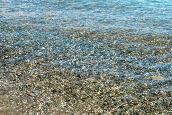 Предпосылки Контекст Sea Pebbles Water Beach Камушек Чистой Водой Подводная — стоковое фото