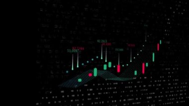 Dijital hisse senedi grafiği. grafik büyüme para birimleri ve tahvil özlü sözler