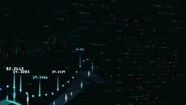 Gráfico de ações digitais. calendário das alterações das licitações . — Vídeo de Stock