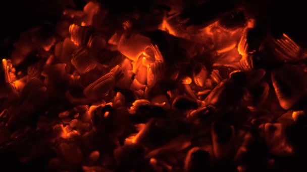 Des charbons qui brûlent. charbon de bois dans la grille .