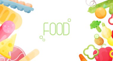 Organik Taze Sebzeler ve Yiyeceklerle Arka plan.