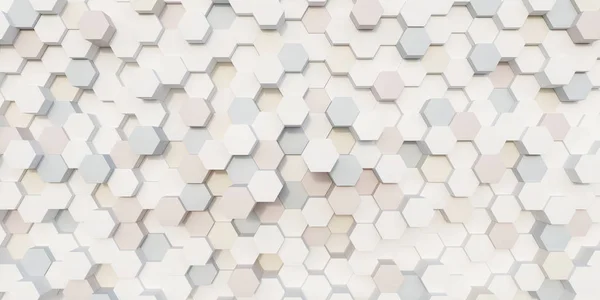 Rwnder Elfenbein Farbe Sechseck Hintergrund Geometrische Wand — Stockfoto