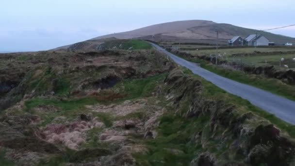 Voo sobre a costa oeste irlandesa em Valentia Island — Vídeo de Stock