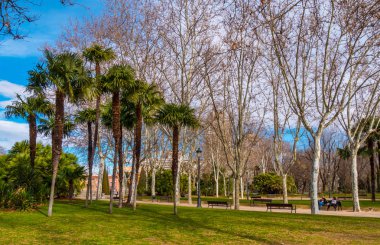 Beuatiful park Madrid Debod Tapınağı'nda