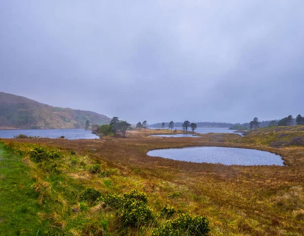 Paisaje típico irlandés y lago romántico en la península de Beara — Foto de Stock