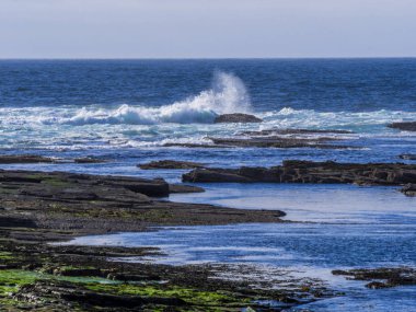 İrlanda kıyıları kayalık Kilkee kumsalda