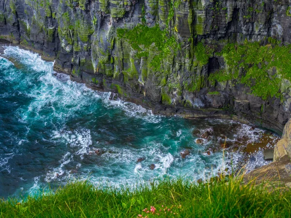 Świecie słynnych klifów Moher na atlantyckim wybrzeżu Irlandii — Zdjęcie stockowe