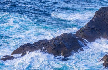 Yaban Atlantik Okyanusu - İrlanda Kilkee Cliffs dan havadan görünümü