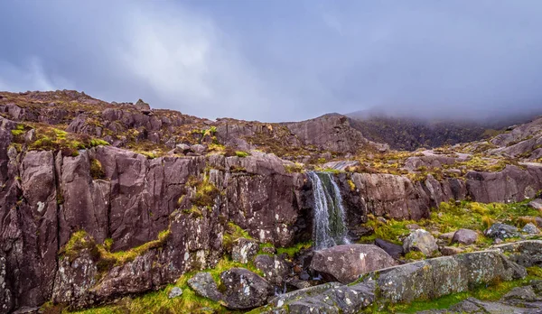 The Connor Pass Waterfall - popular landmark on Dingle Peninsula Ireland — Stock Photo, Image