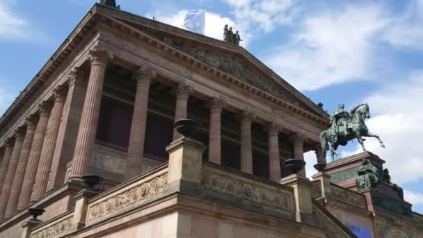 Old National Gallery on Museum Island in Berlin — Stock Video