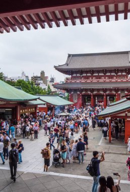 En ünlü Tapınağı Tokyo - tapınak Asakusa Senso-Ji - Tokyo, Japonya - 12 Haziran 2018