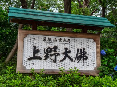 Ueno Park Tokyo - Tokyo, Japonya - 12 Haziran 2018 güzel Tapınak