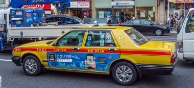 Tokyo taksi şehirde - Tokyo, Japonya - 12 Haziran 2018