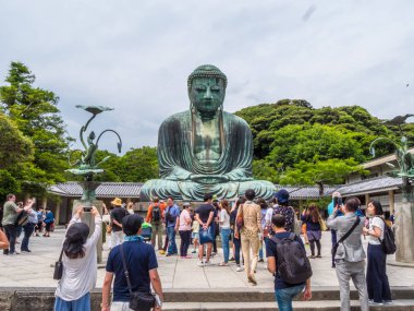 Ünlü büyük Buda Kamakura Daibutsu tapınak - Tokyo, Japonya - 12 Haziran 2018