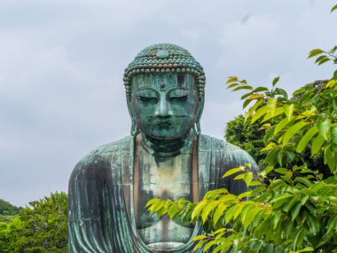 Ünlü büyük Buda Kamakura Daibutsu tapınak - Tokyo, Japonya - 12 Haziran 2018