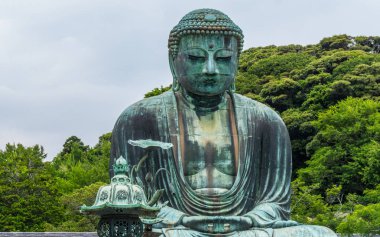 Ünlü büyük Buda Kamakura Daibutsu tapınak - Tokyo, Japonya - 12 Haziran 2018