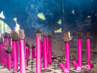 Su ısıtıcısı bir Budist Tapınağı - Tokyo, Japonya - 12 Haziran 2018 tütsü