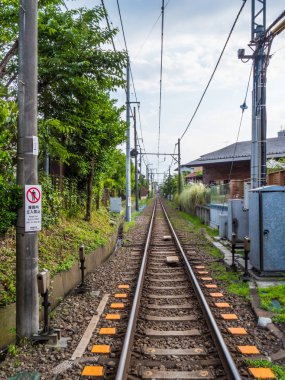 Demiryolu parça Kamakura - Japonya demiryolu - Tokyo, Japonya - 12 Haziran 2018