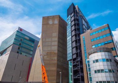 Office gökdelenler Ginza Tokyo şehir - modern mimari - Tokyo, Japonya - 12 Haziran 2018