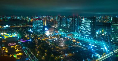 Tokyo gece - güzel şehir ışıkları - Tokyo, Japonya tarafından - 12 Haziran 2018 üzerinde havadan görünümü