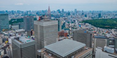 Büyük şehir Tokyo - Tokyo, Japonya - 17 Haziran 2018 üzerinde havadan görünümü
