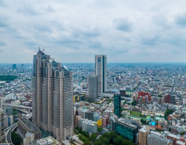 Büyük şehir Tokyo - Tokyo, Japonya - 17 Haziran 2018 üzerinde havadan görünümü