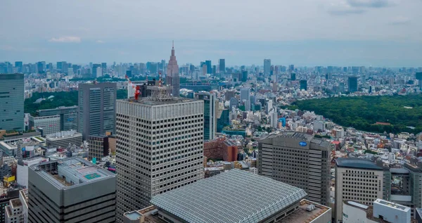 Město Tokio - letecký pohled na širokoúhlý - Tokio, Japonsko - 17 červen 2018 — Stock fotografie