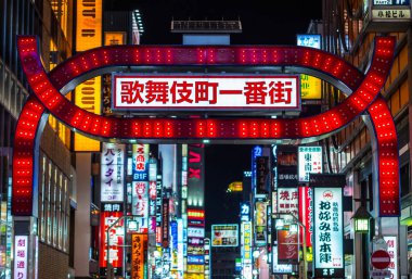 Gece - gece hayatı - seyahat fotoğrafçılığı - Tokyo, Japonya - 17 Haziran 2018 meşgul bir yer Shinjuku Tokyo